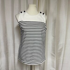 Banana Republic Striped Black and White Sleeveless Top
